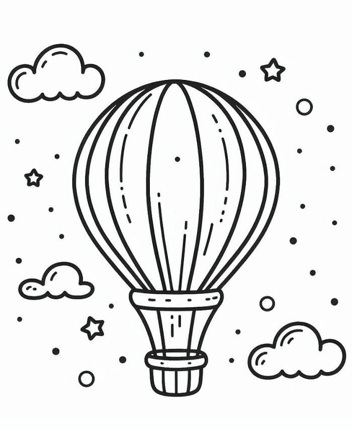 Immagine Gratuita Mongolfiera da colorare