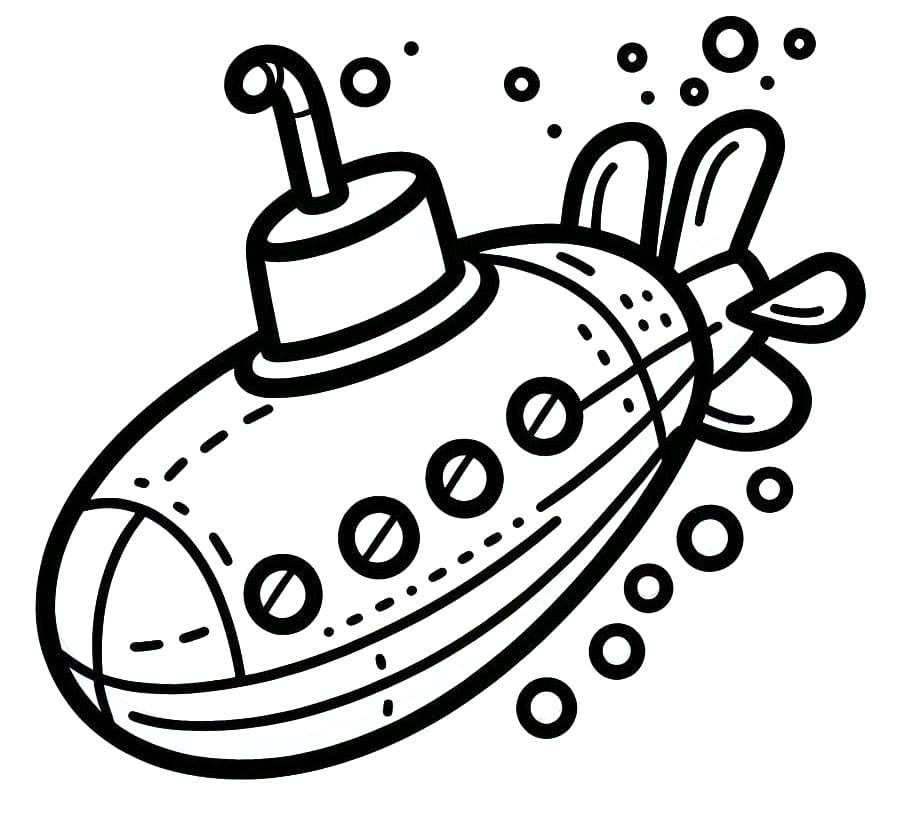 Immagine Gratuita Sottomarino da colorare