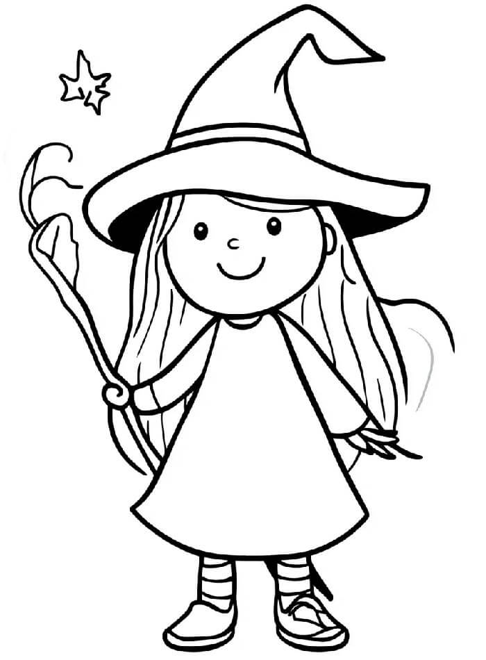 Immagine Gratuita Strega da colorare