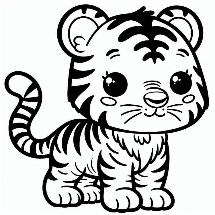 Immagine Gratuita Tigre da colorare