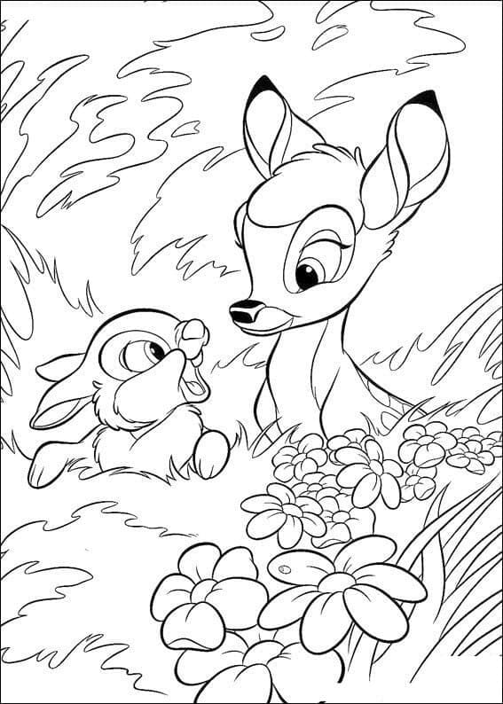 Immagine Gratuita di Bambi da colorare