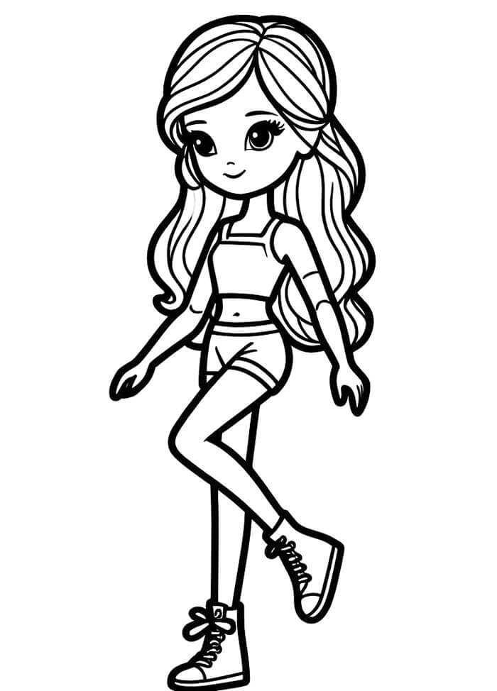 Immagine Gratuita di Barbie da colorare