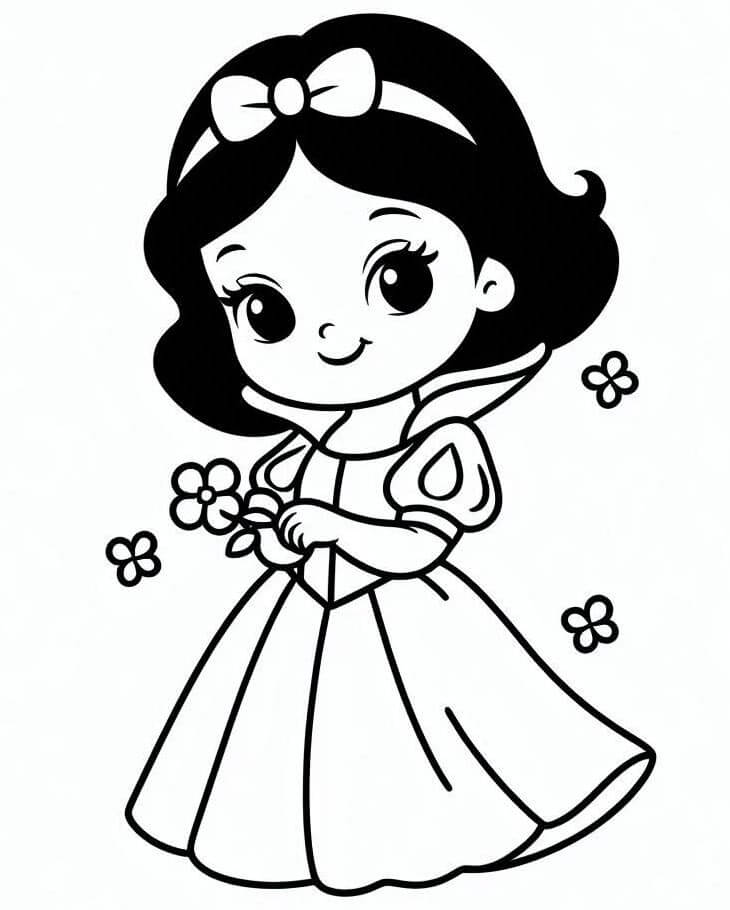 Immagine Gratuita di Biancaneve da colorare