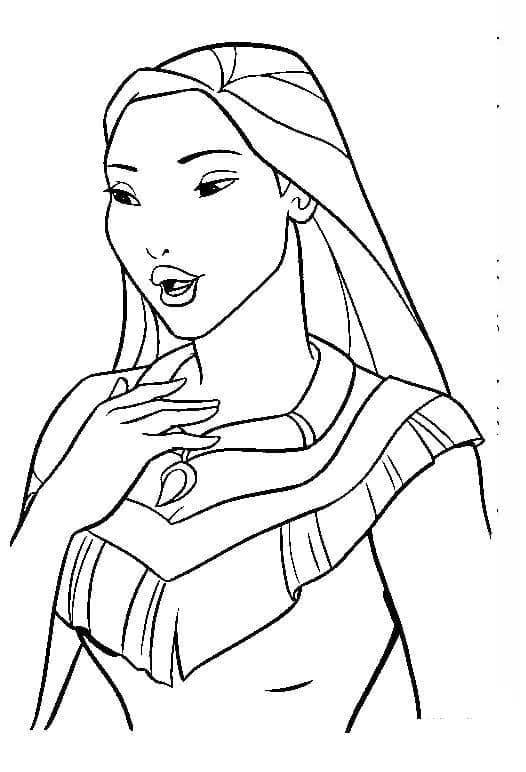 Immagine Gratuita di Pocahontas da colorare
