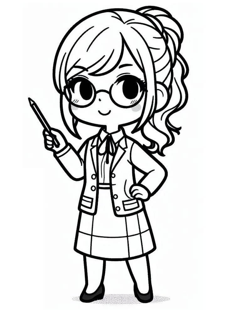 Immagine Insegnante Gratuita da colorare