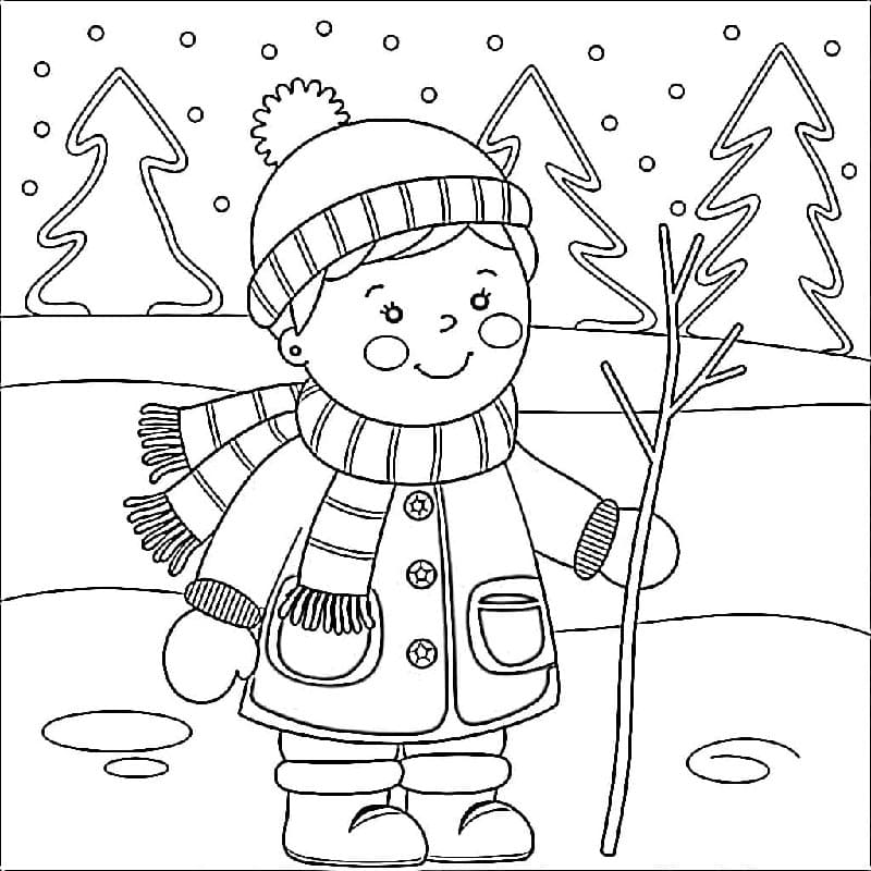 Immagine Inverno Gratuita da colorare