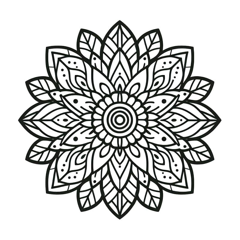 Immagine Mandala di Fiori Gratis da colorare