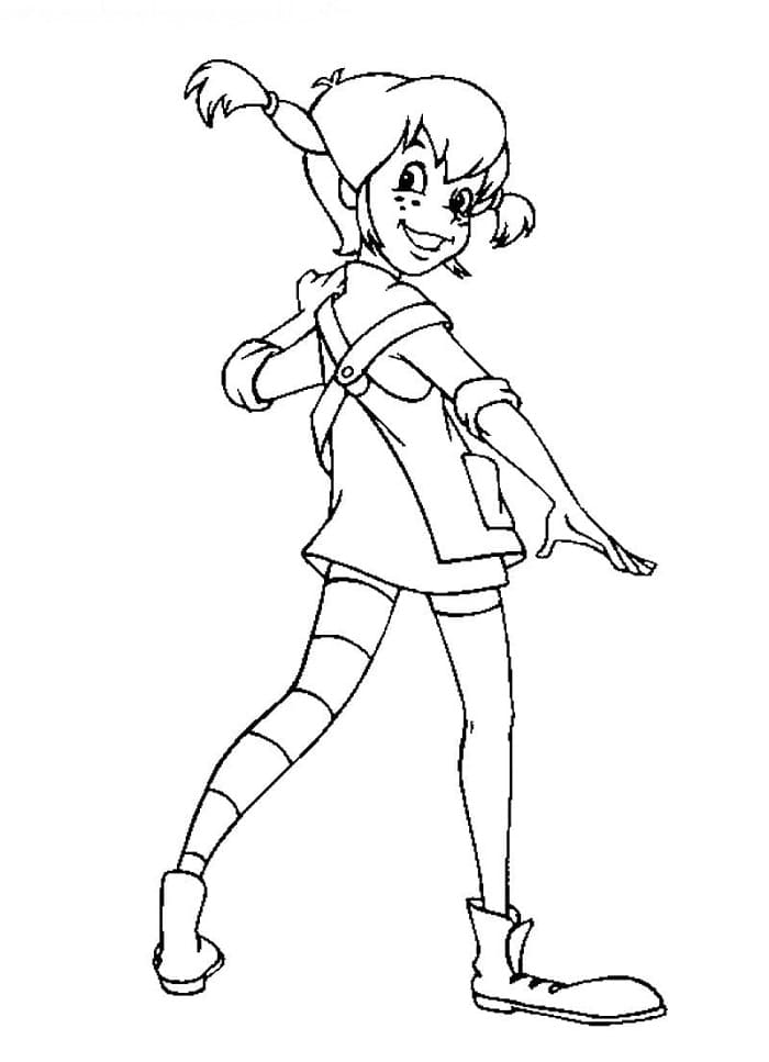 Immagine Pippi Calzelunghe da colorare