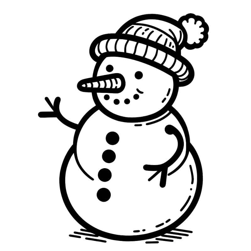 Immagine Pupazzo di Neve Stampabile da colorare