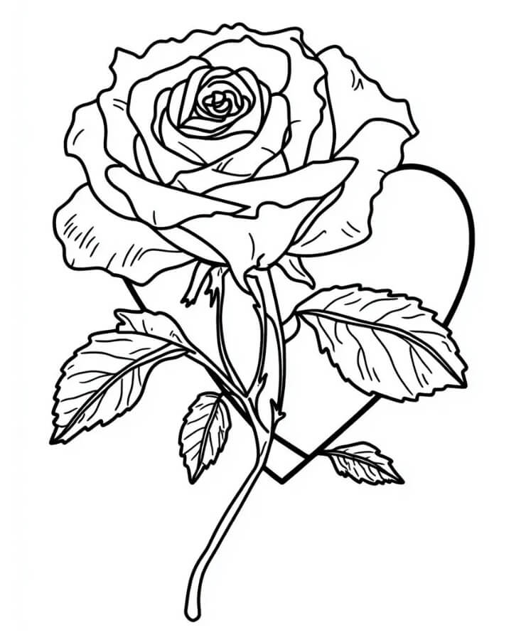 Immagine Rosa Gratuita da colorare