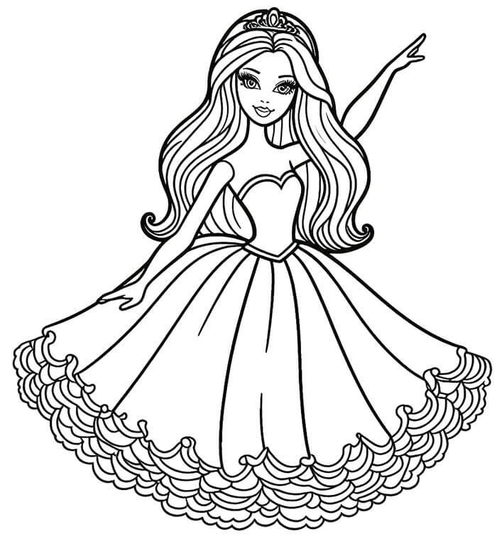 Immagine Senza Costo di Barbie da colorare