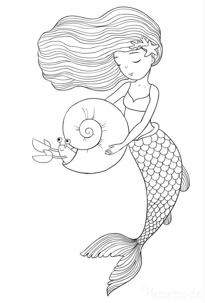 Immagine Sirena da colorare