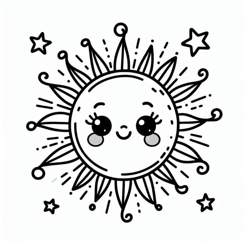 Immagine Sole Gratuita da colorare
