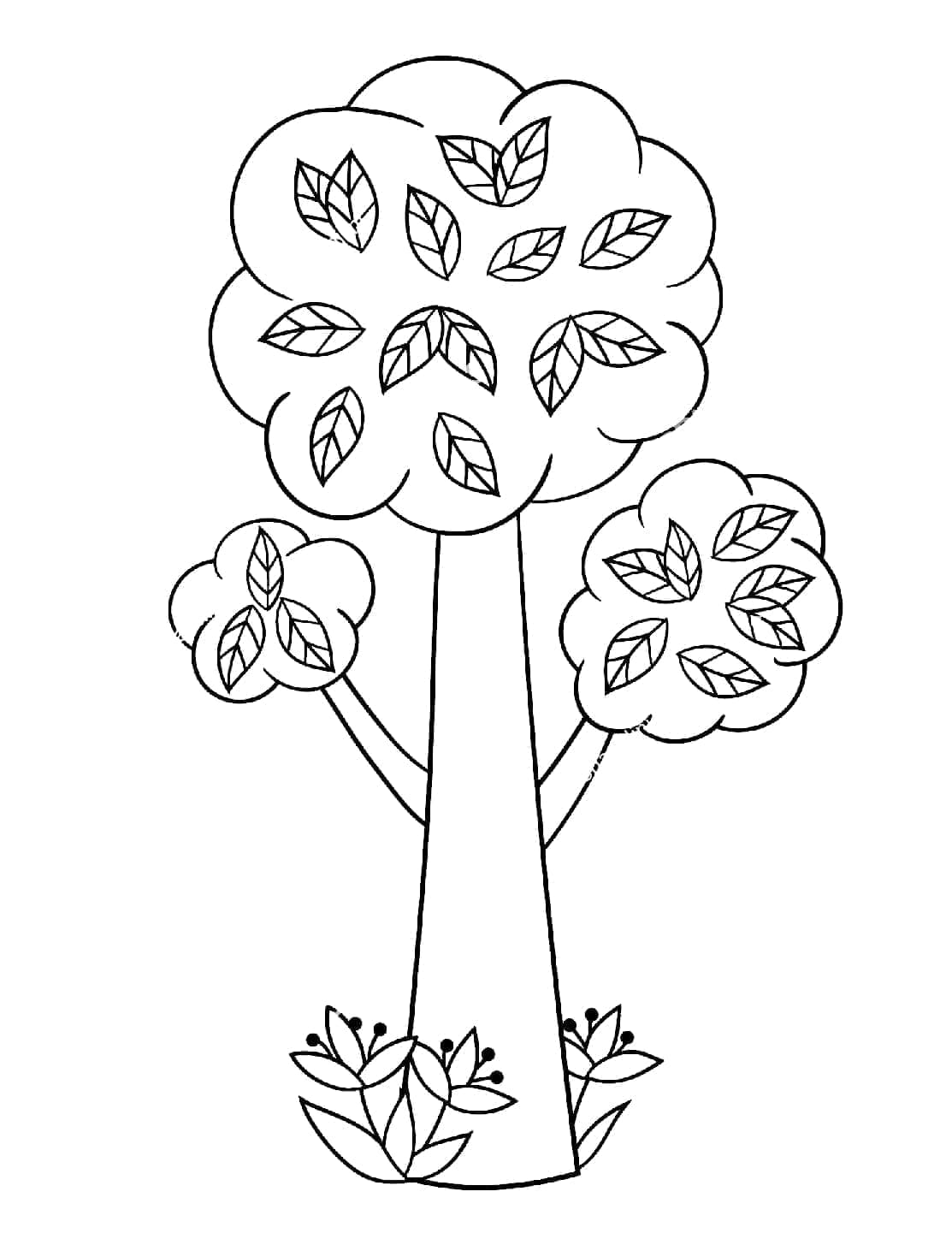 Immagine Stampabile Albero da colorare