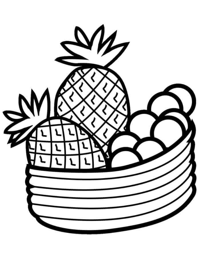 Immagine Stampabile Ananas da colorare