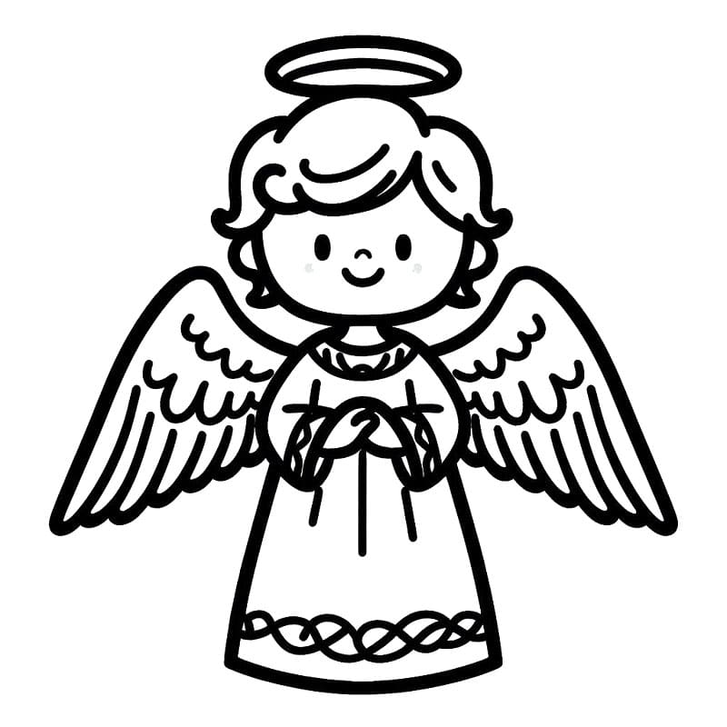 Immagine Stampabile Angelo da colorare