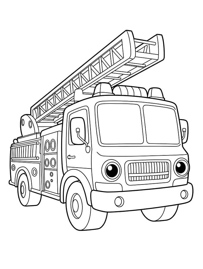 Immagine Stampabile Camion dei Pompieri da colorare