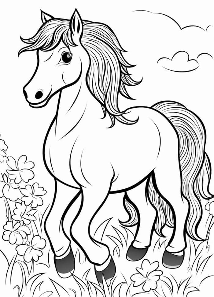 Immagine Stampabile Cavallo da colorare