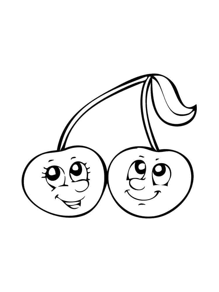 Immagine Stampabile Ciliegia da colorare