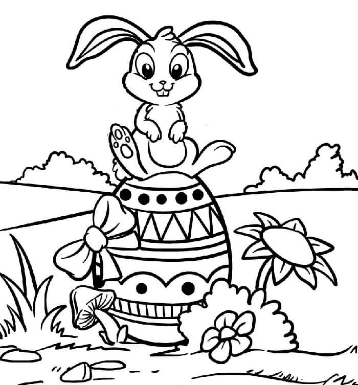 Immagine Stampabile Coniglio di Pasqua da colorare