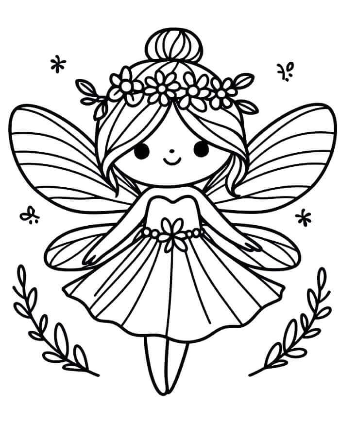 Immagine Stampabile Fata da colorare