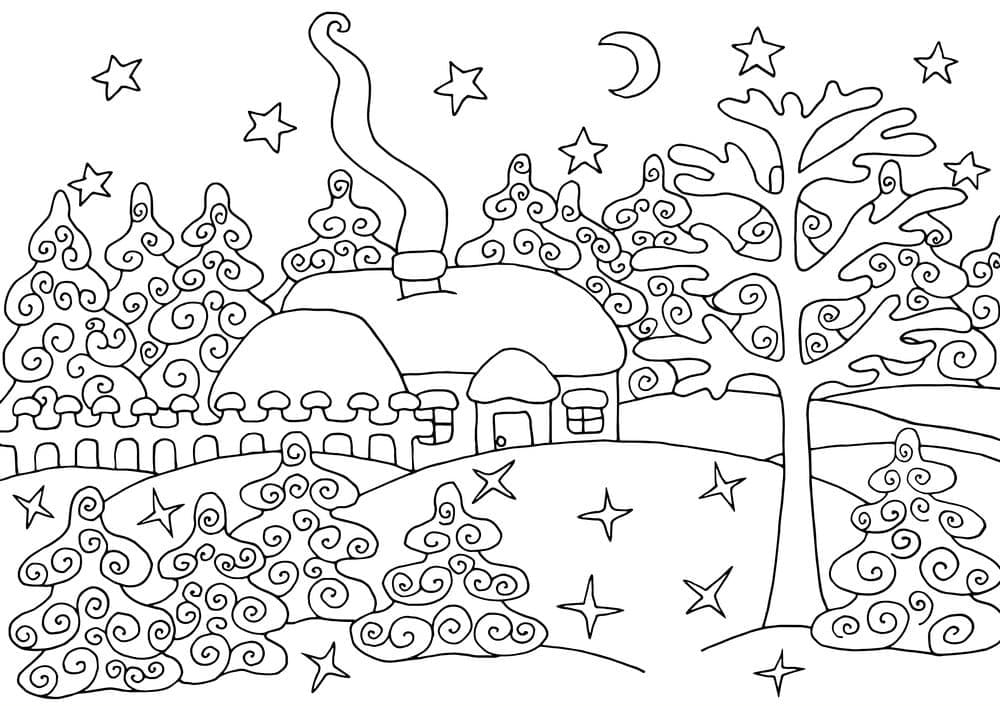 Immagine Stampabile Foresta da colorare