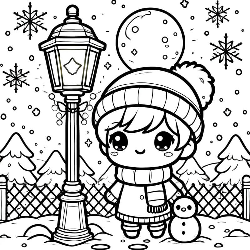 Immagine Stampabile Inverno da colorare