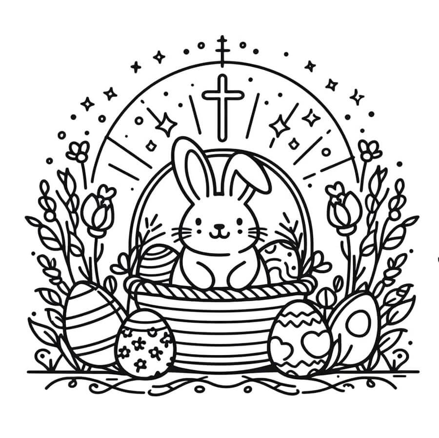 Immagine Stampabile Pasqua da colorare