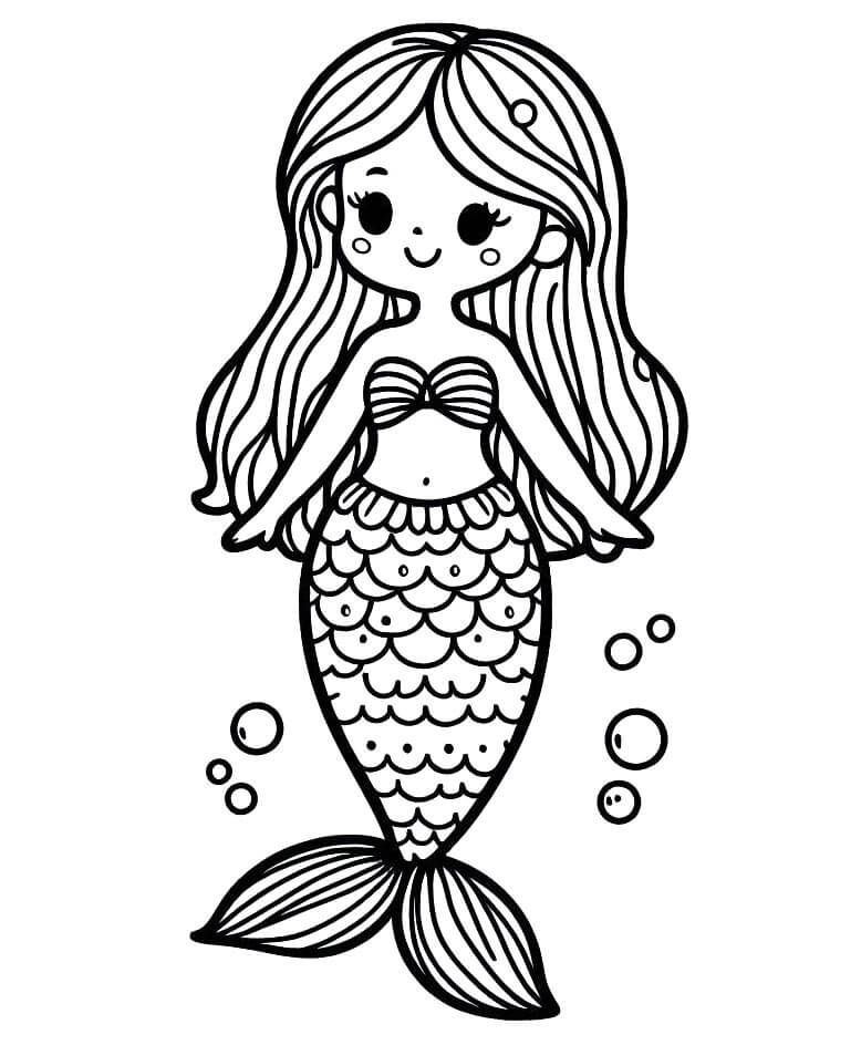 Immagine Stampabile Sirena da colorare