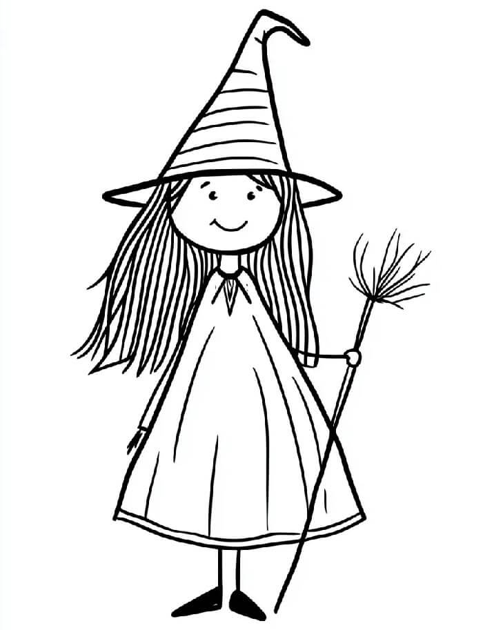 Immagine Stampabile Strega da colorare