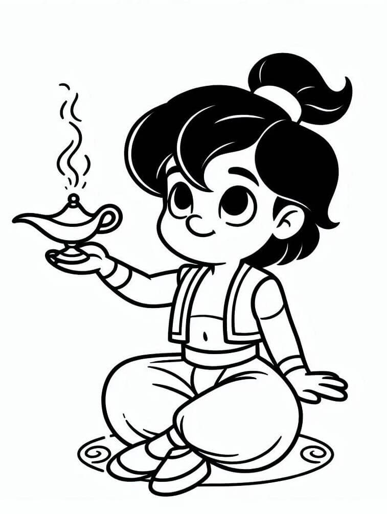 Immagine Stampabile di Aladdin da colorare