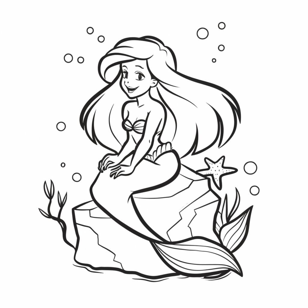 Immagine Stampabile di Ariel da colorare