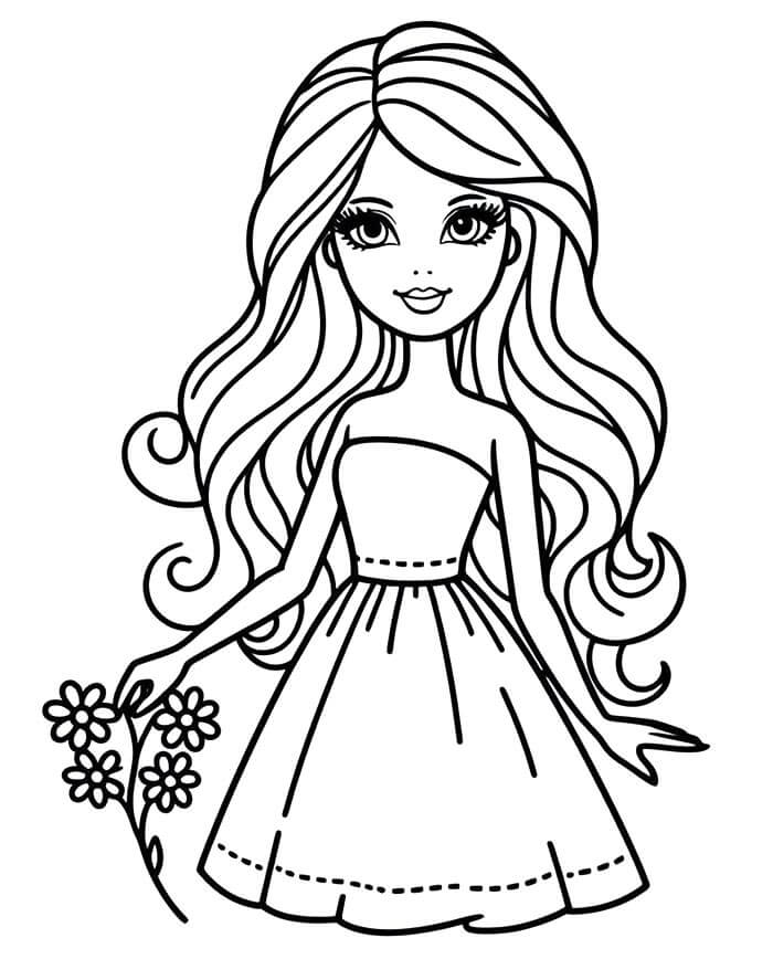 Immagine Stampabile di Barbie da colorare