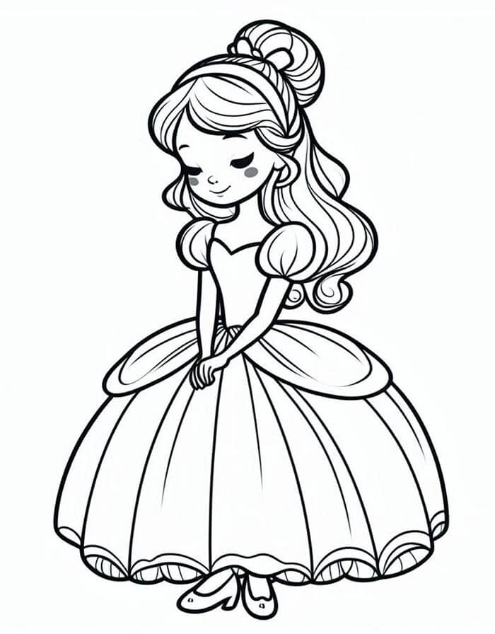 Immagine Stampabile di Cenerentola da colorare