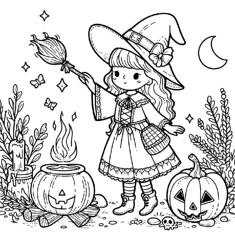 Immagine Strega Gratuita da colorare