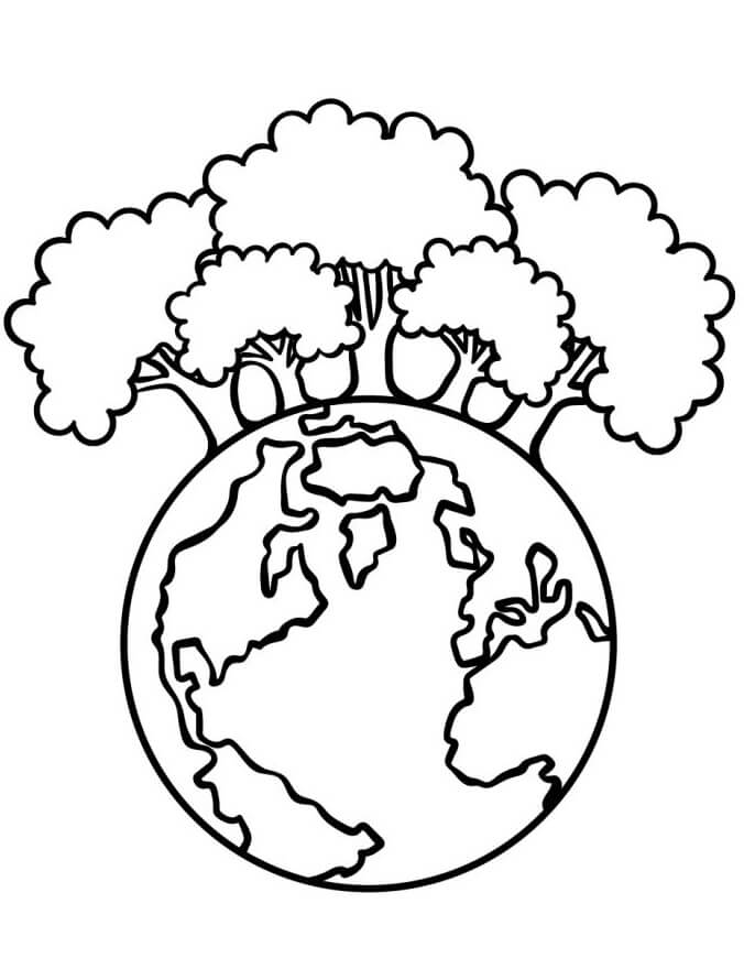 Immagine Terra Stampabile da colorare