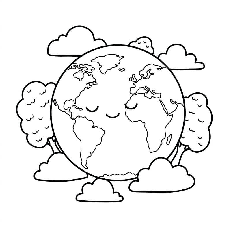 Immagine Terra da colorare