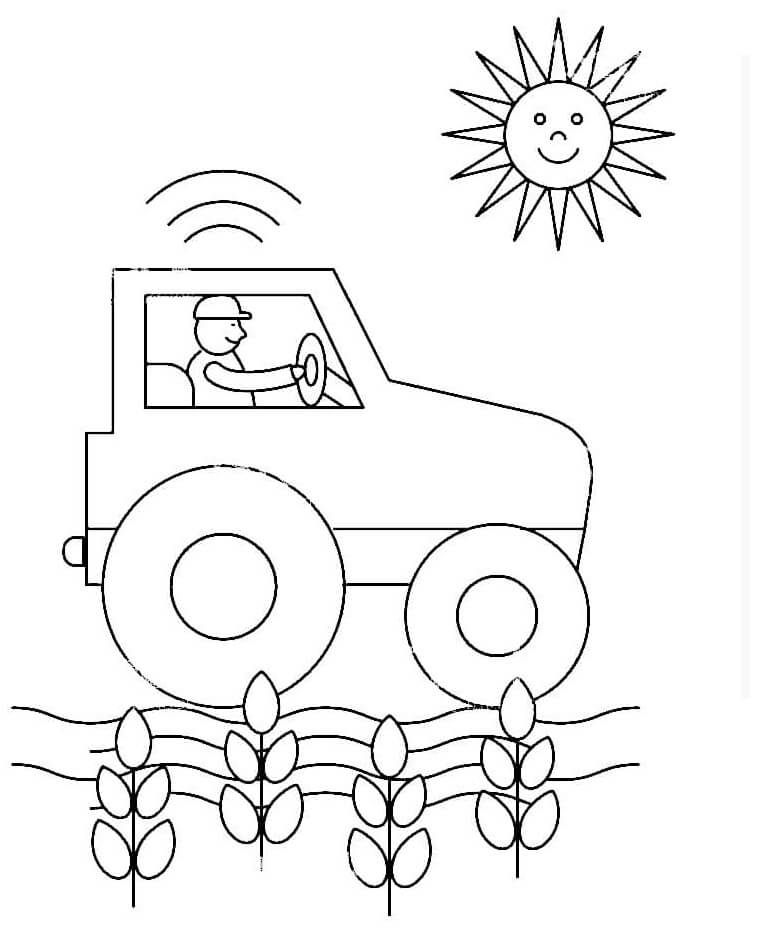 Immagine Trattore da colorare