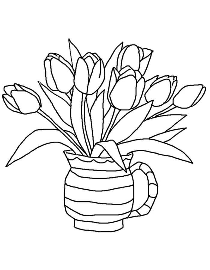 Immagine Tulipano Stampabile da colorare