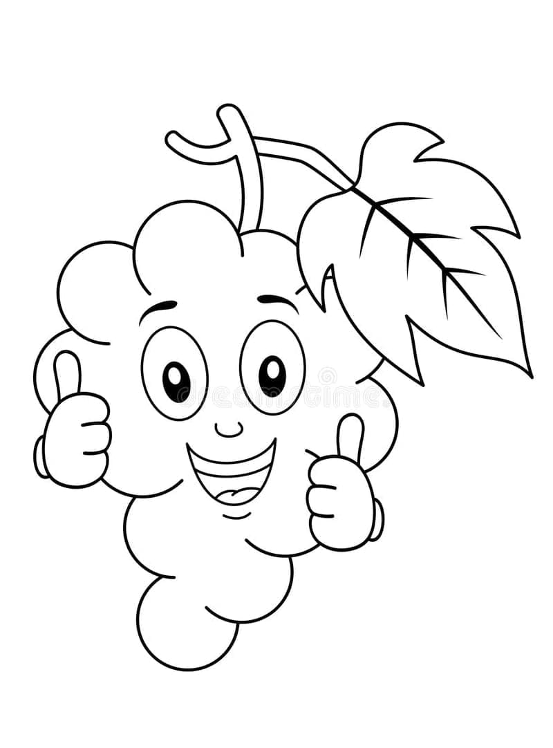 Immagine Uva da colorare
