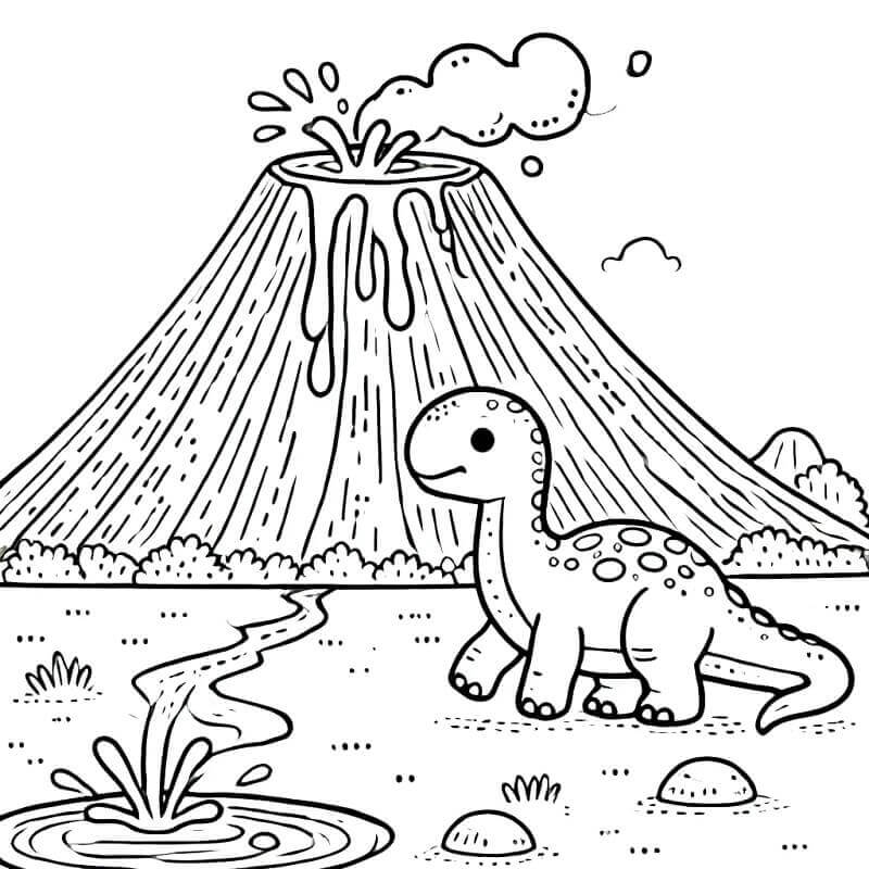 Immagine Vulcano Gratuita da colorare