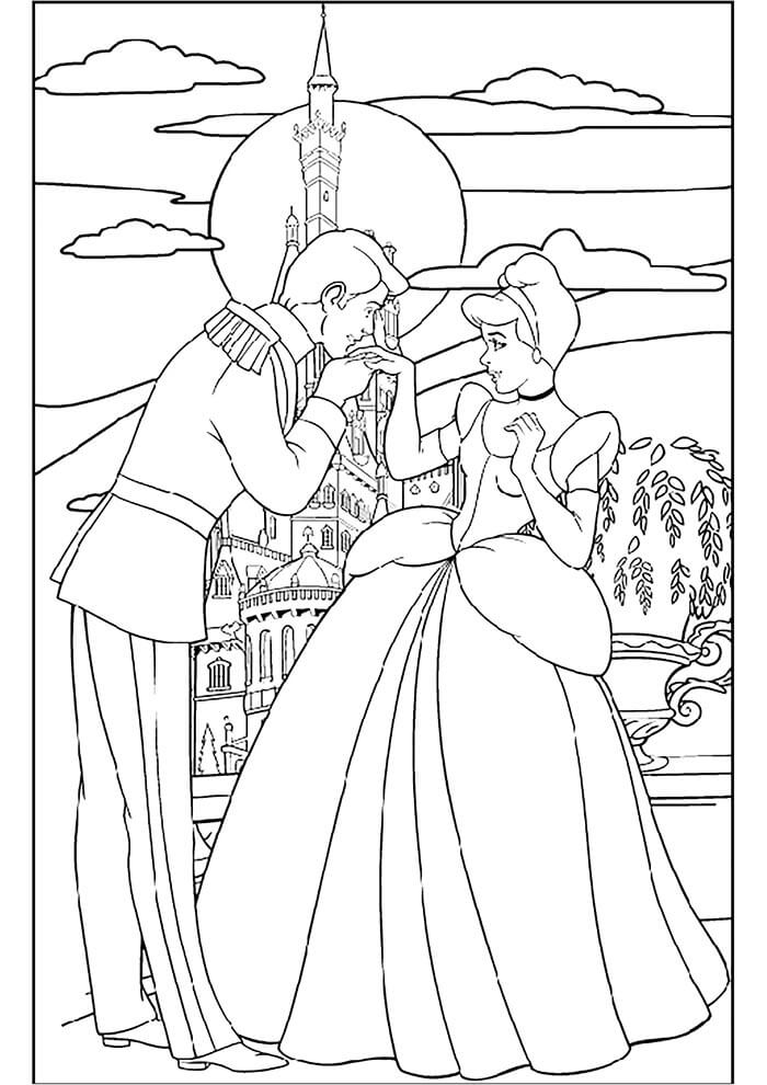 Immagine a Prezzo Zero di Cenerentola da colorare