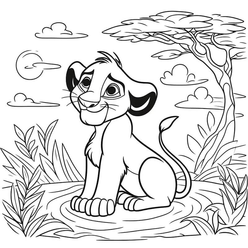 Immagine a Prezzo Zero di Il Re Leone da colorare