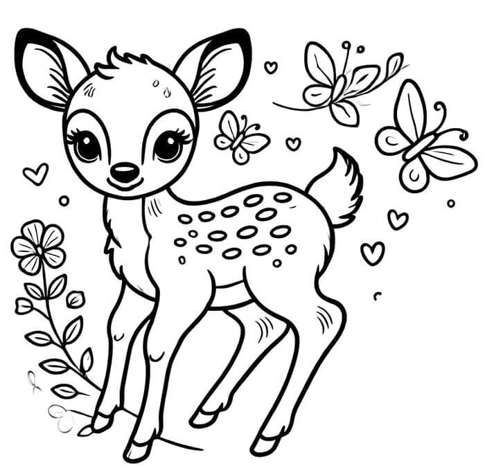 Immagine di Bambi da colorare