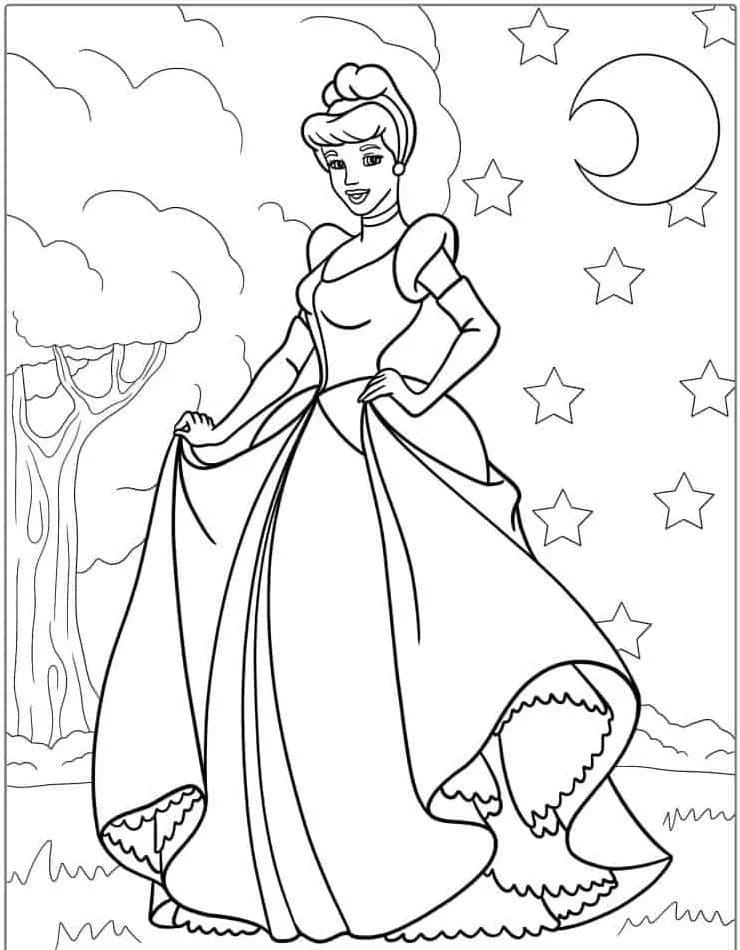Immagine di Cenerentola da colorare
