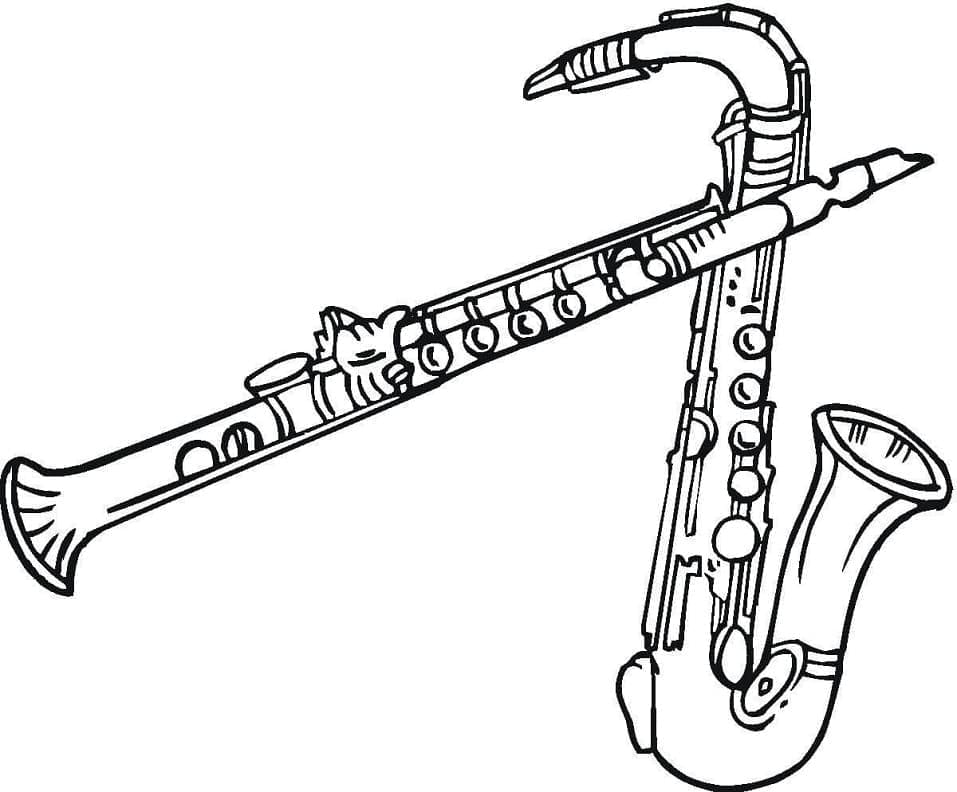Immagine di Clarinetto gratuita da colorare