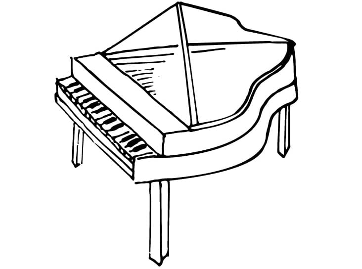Immagine di Pianoforte gratuita da colorare