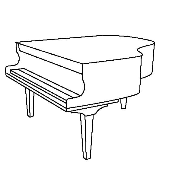 Immagine di Pianoforte da colorare