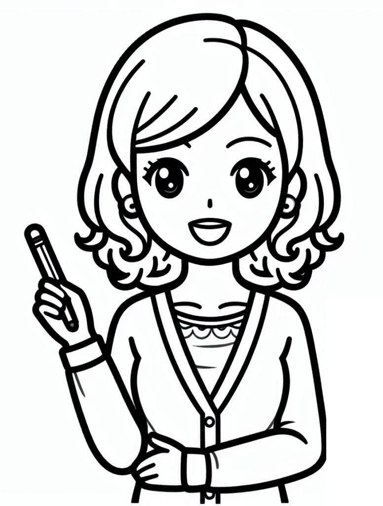 Insegnante (3) da colorare