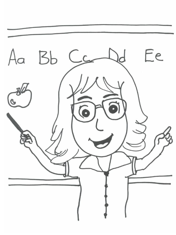 Insegnante Facile da colorare